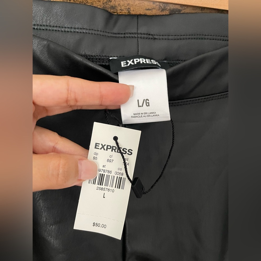 Express Black Leather Leggings - Picture 3 of 3